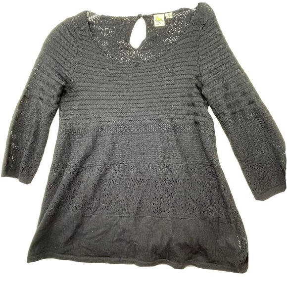 Sparrow‎ Anthropologie Wool Blend Womens Size Small Black Knit Blouse Top - Picture 1 of 12